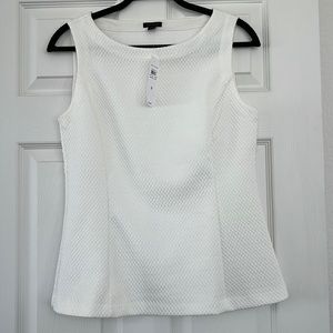 NWT Ann Taylor Peplum Top White Size Medium